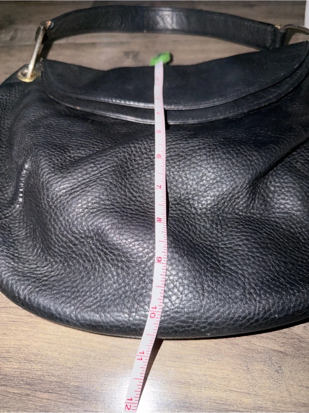 Vintage Juicy Couture Black Pebbled Leather Shoulder Bag with rabbit foot Tassel